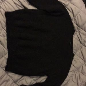 black fuzzy sweater